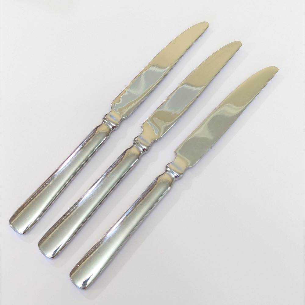 3 MSE Martha Stewart EMPIRE Stainless Flatware Dinner Knife Heavy Handle 9 1/8"